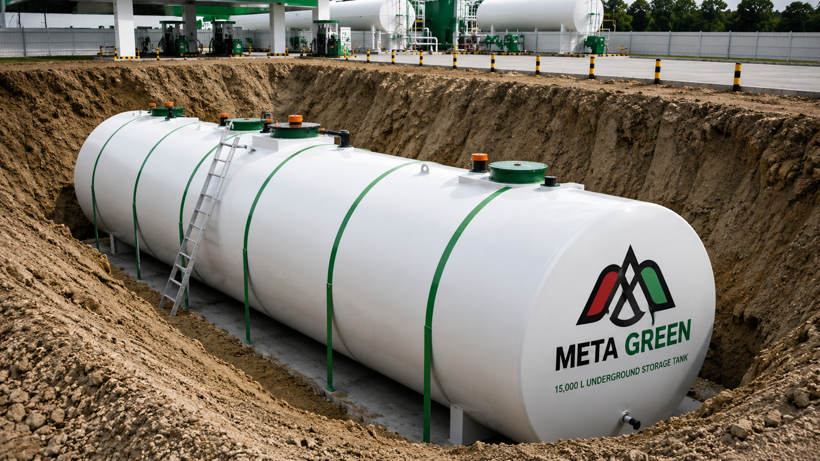 Meta Green underground storage tank installed below ground